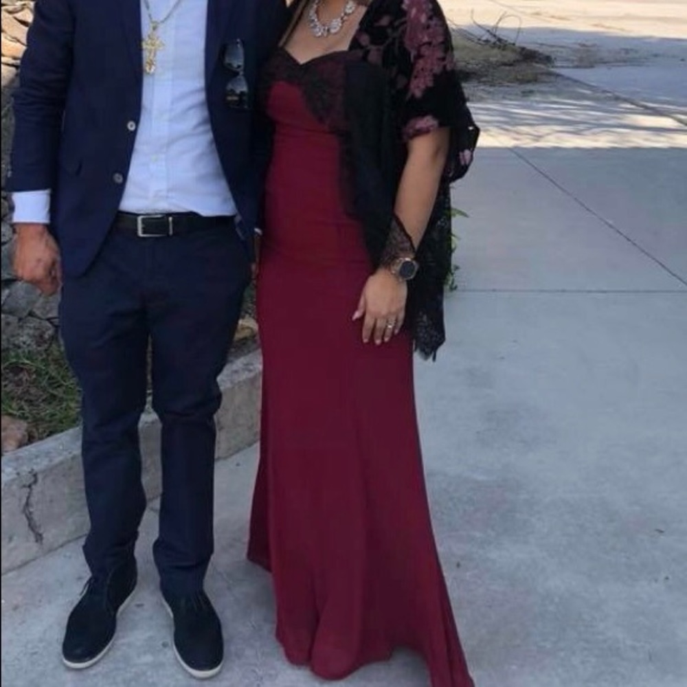 Burgundy & black formal dress